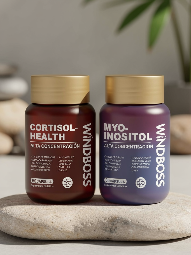 SERENOVA Pack Bienestar — Cortisol Health + Myo-Inositol | Sistema 2 en 1 | 120 Cápsulas